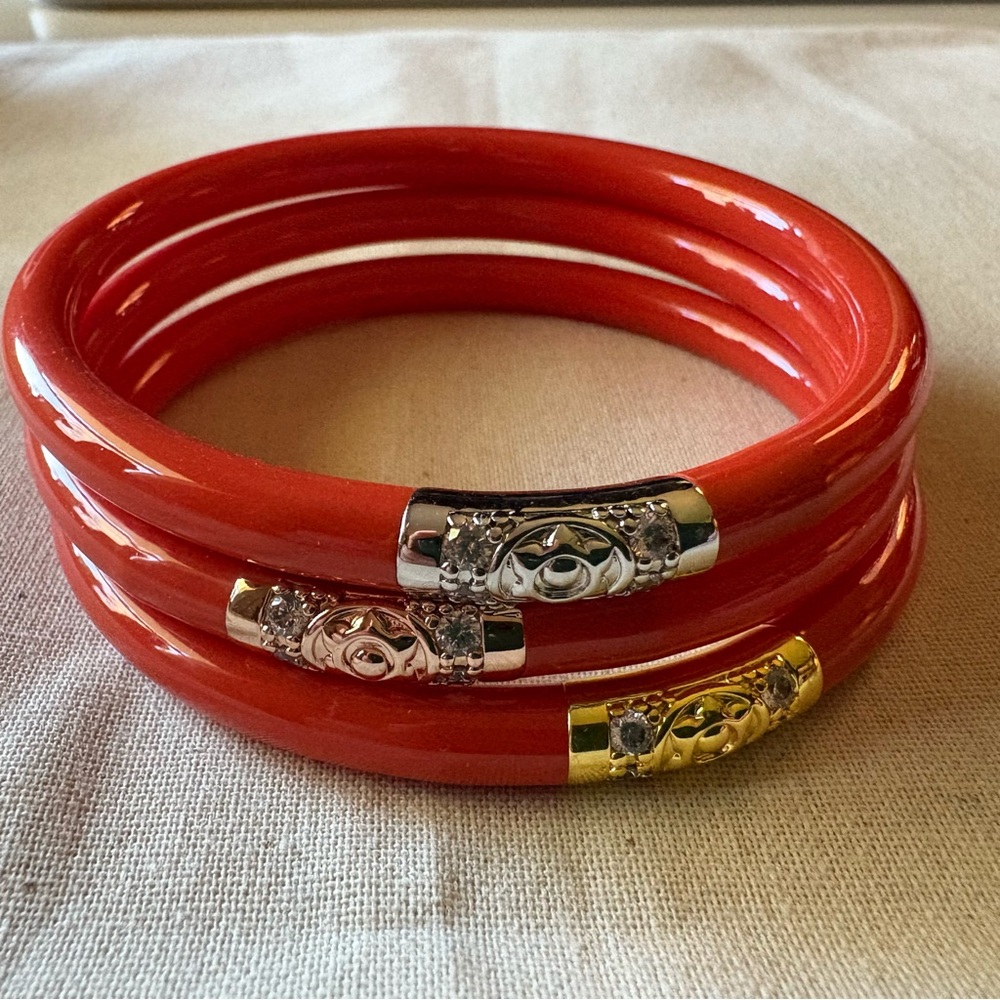 BUDHAGIRL CORAL THREE KINGS ALL WEATHER BANGLES